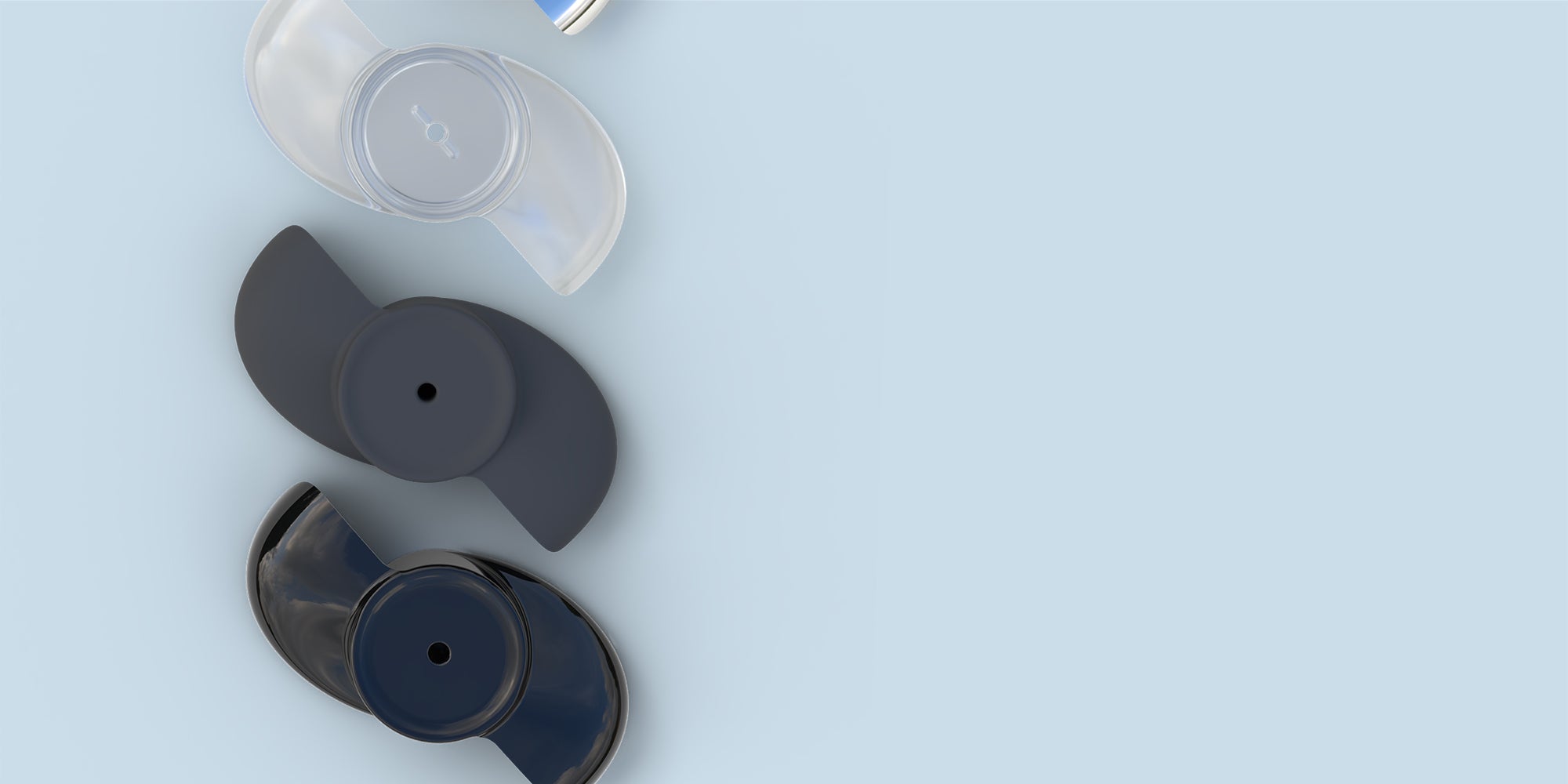 Top view of different colored Maelstrom Propellers